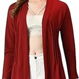 sfoty Trendy Solid Black Long Shrug for Women-picture-13