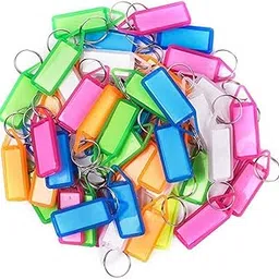 house hatch Multicolor Keyring & Keychain with Name Tag Labels Plastic Multicolor Assorted Keychain with Two Side Id Label and Split Ring for Office, Home Key-picture-55