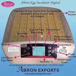 Egg Incubator Hatcher 56 eggs Digital Temperature Control Automatic Turning Humidity with days count and LED special Abron-picture-20