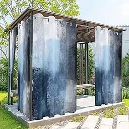 Outdoor Curtain for Patio Waterproof, Blue Abstract Oil Paining Art Outside Curtains with Grommet Top Curtain Panels Drapes for Pergola, Gazebo, Balcony 54" W x 84" L 1 Pcs-picture-37