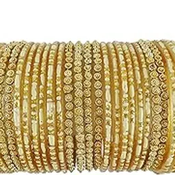 guddan Beige & Golden Bangle Set (36 Bangles)-picture-15