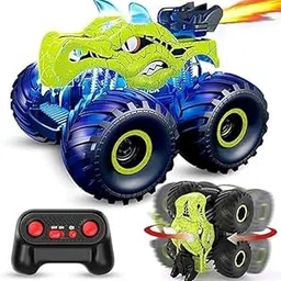 SNAPTRON Dinosaur Toys for Kids Remote Control Cars, 360°Stunt RC Dinosaur Monster Truck Toys for Kid 5 6 7 8 Years Old Gift for Boys 5-7 Years Best RC Drifting Car Birthday Gift for Boys Rc Cars-picture-29