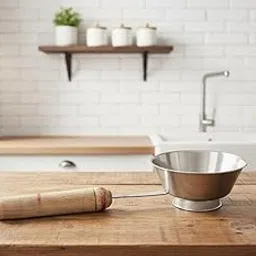 DHUPIYA Stainless Steel Kitchen Measuring Bowl with Wooden Handle, Small Size, Professional Grade-picture-21