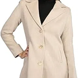 Regular Fit Solid Long Sleeves Button Closer Women Coat For Winter-image-76