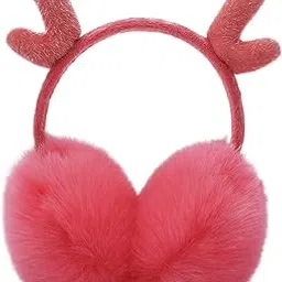 eryue Cute Fashion Antlers Earmuffs Outdoor Winter Warm Soft Plush Earwarmer Adjustable Headband Ears Muff for Women Girls-picture-24