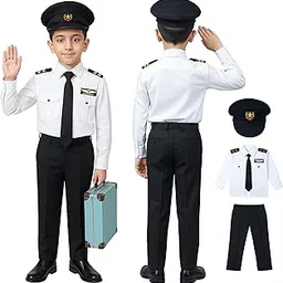 Sarvda Kids Fancy Dress Costume Set | Police, Army Soldier, Pilot, Doctor, Subhash Chandra Bose & Community-Helper Outfit for Boys & Girls image 1
