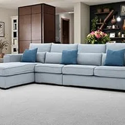 WOODZONE HANDICRAFTS 4 Seater Velvet Sofa Set – Elegant & Durable Design for Living Room Furniture-picture-30