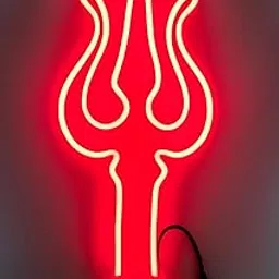 Neon Trishul Wall Light – 12 x 6 Inch | LED Neon Sign for Home Temple, Pooja Room, Meditation Decor | Red Mahadev Trident Symbol by AgnivDecors image 1