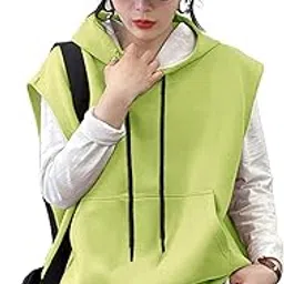 noble monk Women's Cotton Fleece Sleeveless Casual Hoodie | Stylish Hoodie | Hooded Sweatshirt-picture-11
