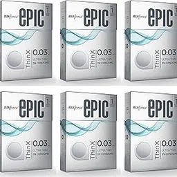 Manforce Epic ThinX Ultra Thin Condoms for Men - 3 Count| 0.03mm| Vegan| No Harsh Chemicals| With Disposable Pouch| Easy Peel Pack x Pack of 6-picture-51