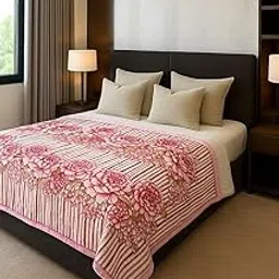 Signature® Charlie Luxury Supersoft All-Season Double Bed Mink Blanket – 2.15m × 2.40m | Premium Comfort for Mild Winters, Chilly AC Rooms & Gifting (Floral Pathway)-image-62