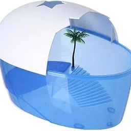 TRENDIVIBE Egg-Shaped Double-Layer Turtle Tank with Basking Platform Escape-Proof WhiteLidBlueBody Large-picture-14