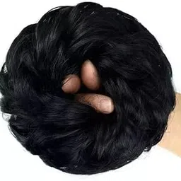 La Belleza Messy Donut Bun Juda Hair Piece With Elastic Rubber Band Synthetic Hair Scrunchies for Women Girls Color Black Tousled Updo ponytailHair Accessories Wavy Curly Wig under400 500-image-55