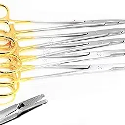 5EA Premium German T/C Needle Holder 5" Olsen HEGAR Serrated W/Gold Rings Veterinary (CYNAMED)-picture-29