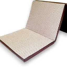 SLEEPEZEE Premium PU Foam 3 Fold Foldable Mattress for Single Bed | Folding Single Bed Mattress Light Weight Soft Mattress (72x36x2 Inch, Brown)-picture-21