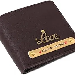 the customised gift TCG Personalized Name & Charm Imported Leather Mens Wallet | Gifts for Men Husband Boyfriend Employees Clients Colleagues Friend (Brown)-picture-51