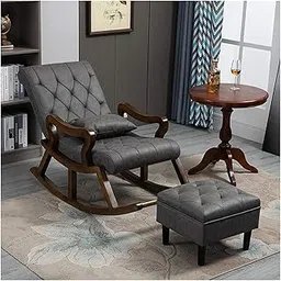 woodnesia Sheesham Colonial Rocking Chair with Footrest and Side Table [Nature Brown Finish]-picture-38