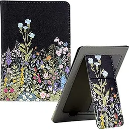 KEROM Universal 6 inch eReader Case, Universal eReader Case 6 inch, PU Leather Stand Cover with Hand Strap for All 6'' Kindle/Kindle Paperwhite/Kobo/Tolino/Nook/Sony/InkBook E-Book Reader, Flowers-picture-23