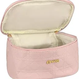 MARS Everyday Makeup Bag (Pink) | Compact Travel-Friendly Cosmetic Organizer with Handle | Soft Cushioning | Zipper Closure & Durable Water-Resistant Synthetic Rexine-image-20