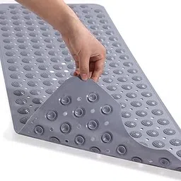 Anti Slip Bathroom Mat Rubber Bath Mats Floor Rectangle Anti Skid Mats for Bathing Area Shower mat with Strong Suction Cups & Drain Holes 35X70 CM (Grey)-picture-19