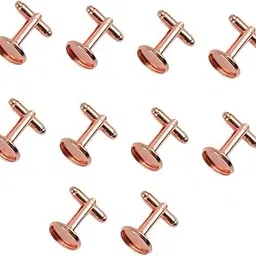 the style sutra 10 Pieces DIY Cufflink Findings Cuff Link Blank Back Plate Pad Base rosegold|Jewellery-picture-28