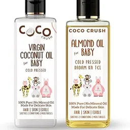 100% Natural Virgin Coconut & Almond Oil for Baby Massage | Cold Pressed & Pure | Nourishing Hair Oil & Body Oil for Newborns | Skin Softening & Bone Strengthening (100ml)-picture-24
