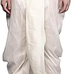 manyavar Mens Cream Art Silk Solid Dhotis-picture-25