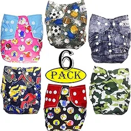 Babymoon (Set of 6) Cloth Diaper Designer Premium Reusable, Adjustable Size, Waterproof, Washable, Pocket Cloth Diaper Nappie-picture-26