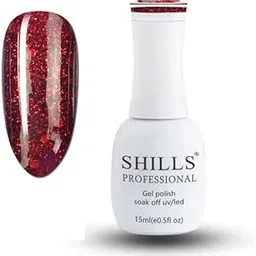 SHILLS PROFESSIONAL Soak Off Uv Led Glitter Gel Polish Red 15 Ml, new062-picture-11