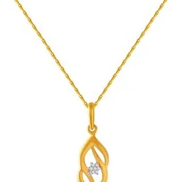 p.c. chandra jewellers 14k (585) Yellow Gold and American Diamond Pendant for Women-picture-54