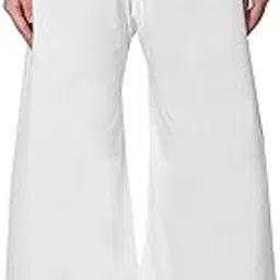 tnq Women Cotton Net Lace Detailing Work Palazzo || Lace Palazzo || Flared Net Lace Palazzo for Women White-picture-32