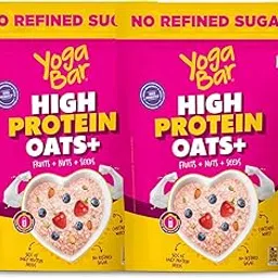 Yogabar High Protein Oats 850gm, Fruit & Super Seeds Pack of 2 | 23g Protein, Breakfast Cereals Oatmeal For Weight Management | Complete and Pure Protein Blend with Whey + Soy-image-33