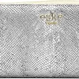 eske Cloewe Women's Zip Around Wallet | Python-Printed Leather | RFID Protected | 8 Card Slots, Center Zip Pocket, 6 Slip Compartments | Travel-Friendly, Gold Hardware (Silver Print)-picture-28