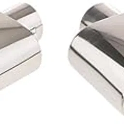 ATORSE 2PCS Car Truck Tail Throat Pipe Exhaust Pipe Trim Tips Muffler Pipe Silver-image-14