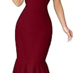 illi london Women's Puff Sleeve Bodycon Dress-picture-46