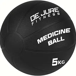 DE JURE FITNESS Medicine Ball | Rubber Exercise Ball with Textured Grip | Full Body Workout Ball for Core Strength, Balance, Functional Training | Upper & Lower Body Home Gym Equipment (5 KG)-picture-23