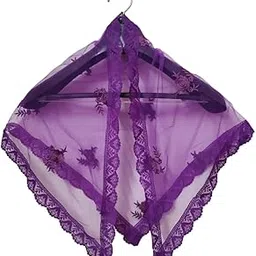 elite april Church Scarf for Women | Floral Lace Veil with Embroidery | Elegant Head Covering for Mass, Prayer, Worship & Religious Ceremonies | 107×78 cm image 1