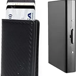 stealodeal RFID Protector Metal and PU Unisex Cash and Card Holders, Pack of 2, Black-picture-21
