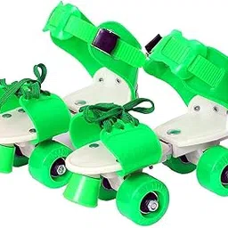 SBM MART Roller Skates for Boys and Girls Age Group 5-12 Years Adjustable Inline Skating Shoes for Sport (4-8 UK) (Green)-image-2