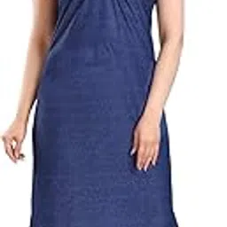 fabme Women's Satin Floor Length Night Dress Nighty-picture-35
