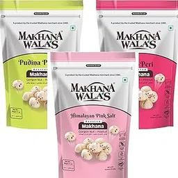 From the House of Makhanawala’s Roasted Makhana (Foxnuts) | Gorgon Nut | Himalayan Pink Salt, Peri-Peri, and Pudhina Punch Flavors | Gluten-Free Vegan Snacks | Healthy Diet | Pack of 3, 60g Each-image-59