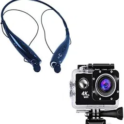 Rambot Combo Pack of 2 Items - 4K WiFi Waterproof Action Sport Camera, Hbs-730 Neckband Bluetooth Headphones (1 Year Warranty)-picture-10