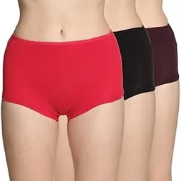 lux amore Women's High Coverage Super Combed Cotton Elastane Stretch Mid Waist Boy Shorts with Concealed Waistband and StayFresh Treatment(Pack of 3) (Colors&Print May Vary)-picture-41