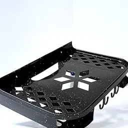 Plastic Set Top Box Stand Wall Mount with Double Remote Holder for Speakers, Wi-Fi Router, VR Sensors, TV Cable Box and PlayStation TV(Pack of 1, Black)-image-2