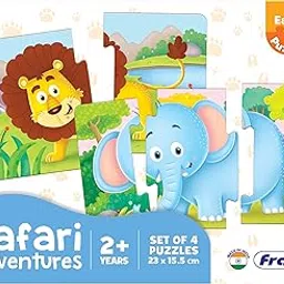 Frank Safari Adventures (Set of 4) 2 Pcs Puzzle -Early Learner Educational Jigsaw Puzzles Set for Kids 2 Years and Above - Educational Toys and Games - 32903-picture-19