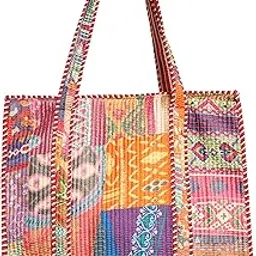 ravaiyaa - attitude is everything Patchwork Quilted Tote Bag Women Reversible Shoulder Bag Cotton Carry Bag Multipurpose Tote Bags-picture-26