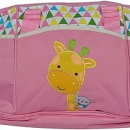 EZ Life Baby Diaper Bag - Giraffe - 6 Compartments - Diaper Changing Mat Included - Waterproof - Nylon - Pink-picture-41