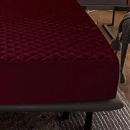 Dream Care Sapphire Bold Water Proof Quilted Mattress Protector Cotton 75x72 Inch for King Size Bed | Ultra Soft & Hypoallergenic Mattress Cover (Pack of 1_Maroon)-picture-18