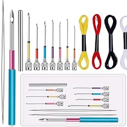 HASTHIP® 15 Pcs Tufting Punch Needles Kit for Women Girl with Different Thickness Pinholes,Embroidery Stitching Punch Needle for Cross Stitch Tools Knitting Needle Art Handmaking Sewing image 1