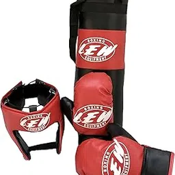 LEW Kids Boxing Set Punching Bag with Gloves and a Head Guard, Soft Cotton Filled ideal for Children from 5-10 years-picture-34